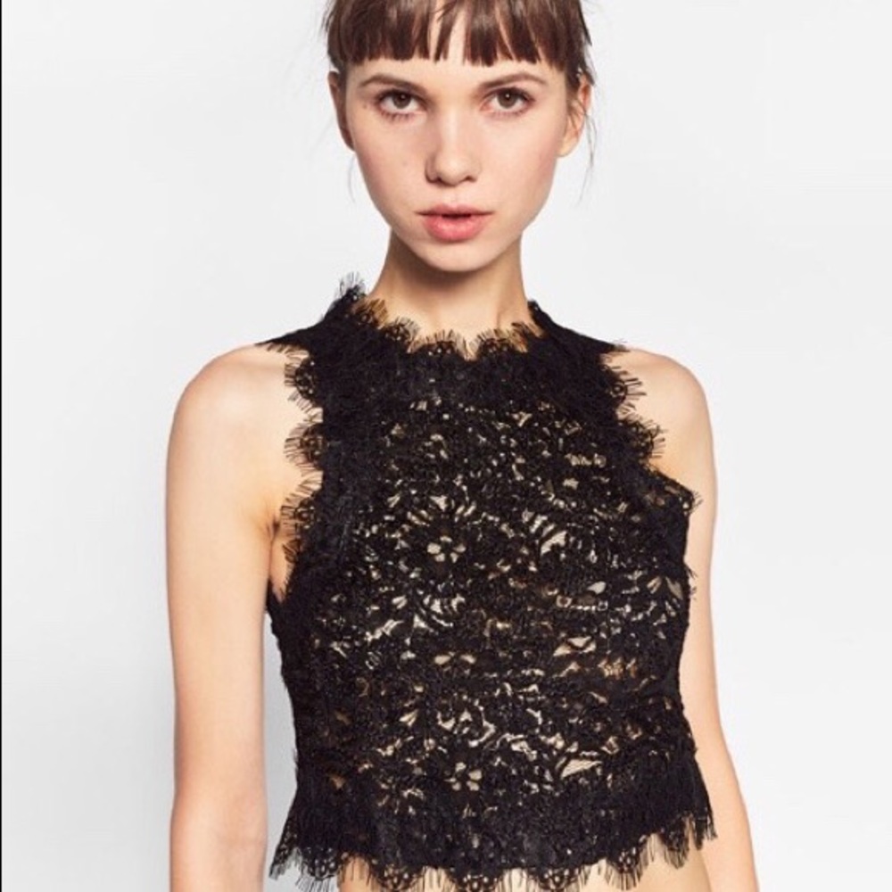 Zara Lace Crop Top - SOLD DEPOP